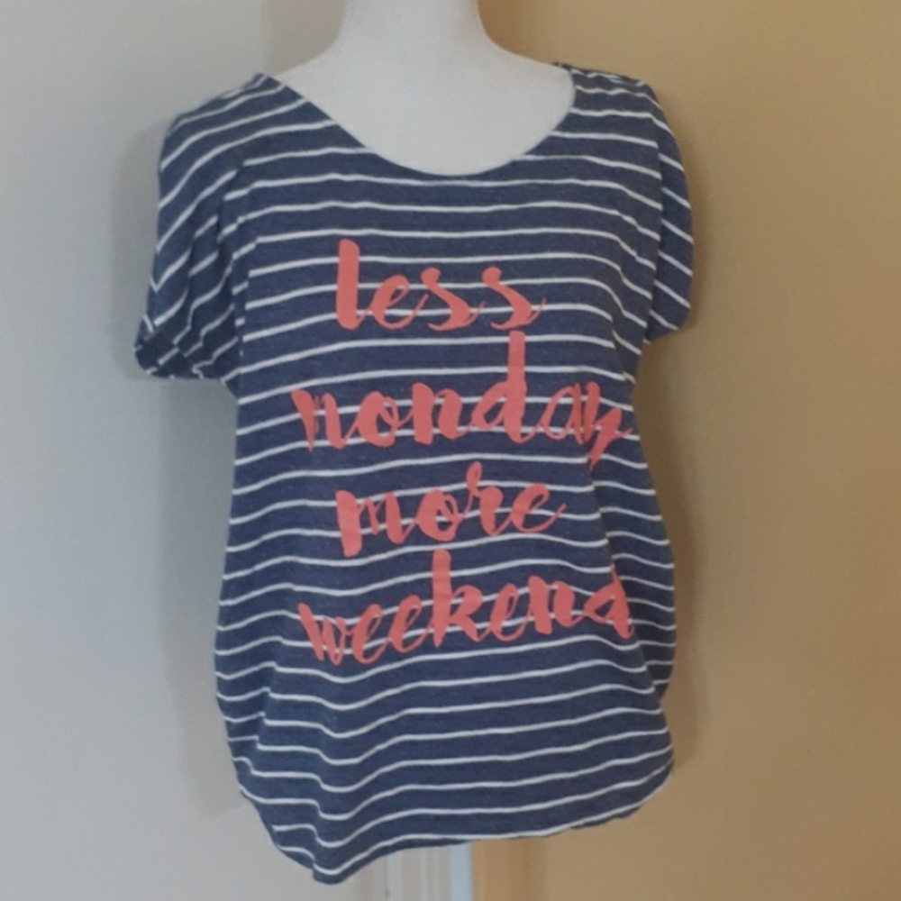 ST JOHN'S BAY Striped Statement Top L